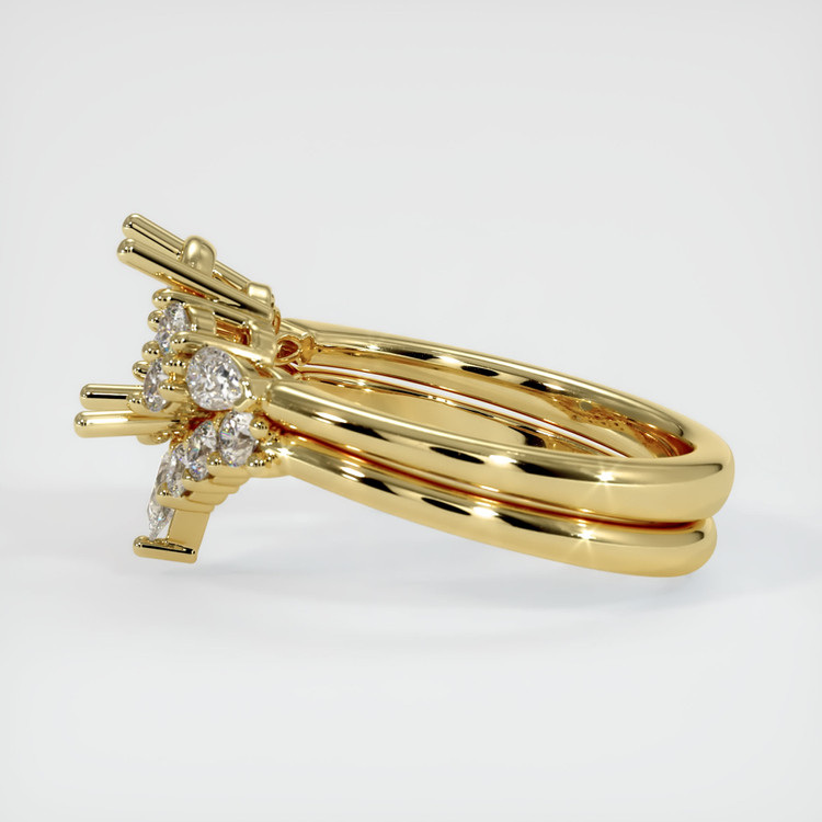 18K Yellow Gold Accent Stones Ring Setting