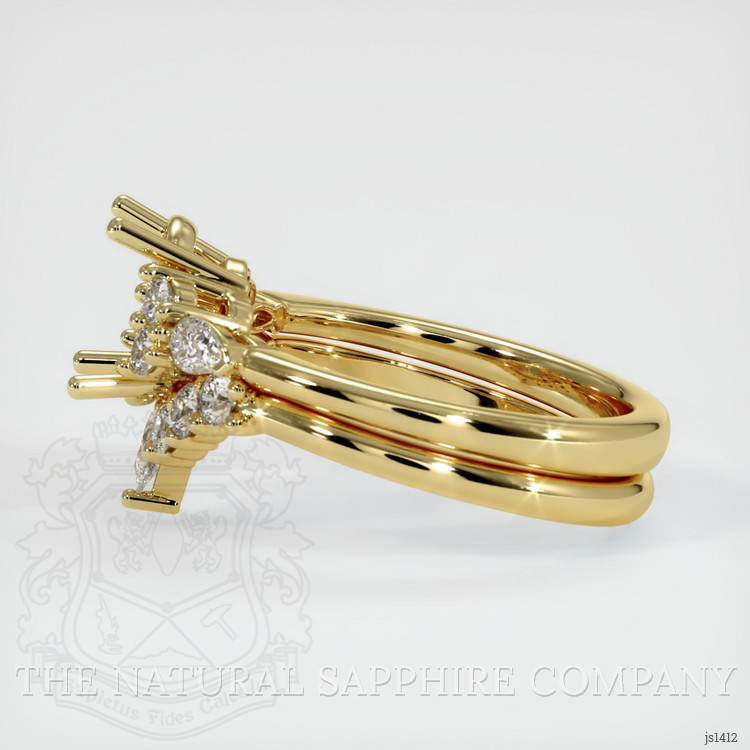 18K Yellow Gold Accent Stones Ring Setting
