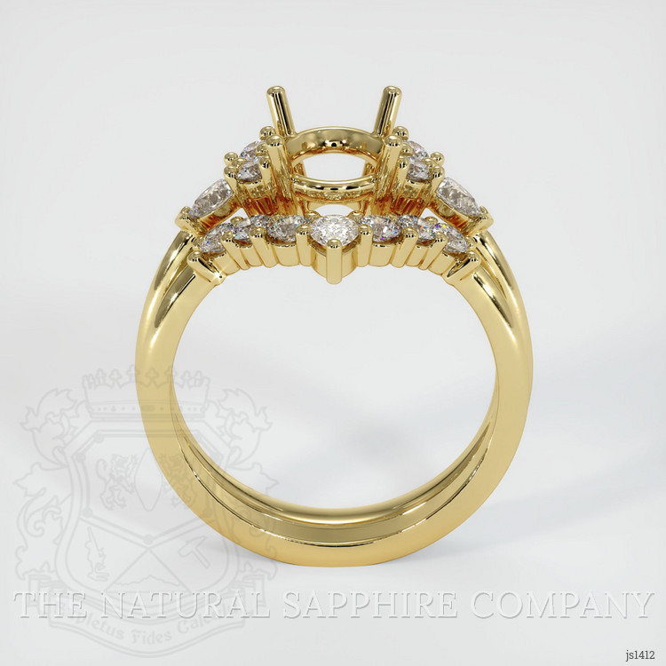18K Yellow Gold Accent Stones Ring Setting