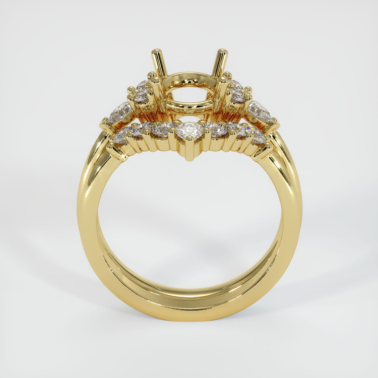 18K Yellow Gold Accent Stones Ring Setting