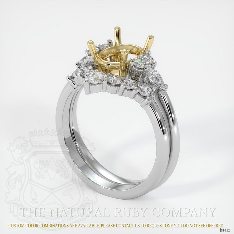 14K Yellow & White Accent Stones Ring Setting