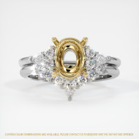 14K Yellow & White Accent Stones Ring Setting Image