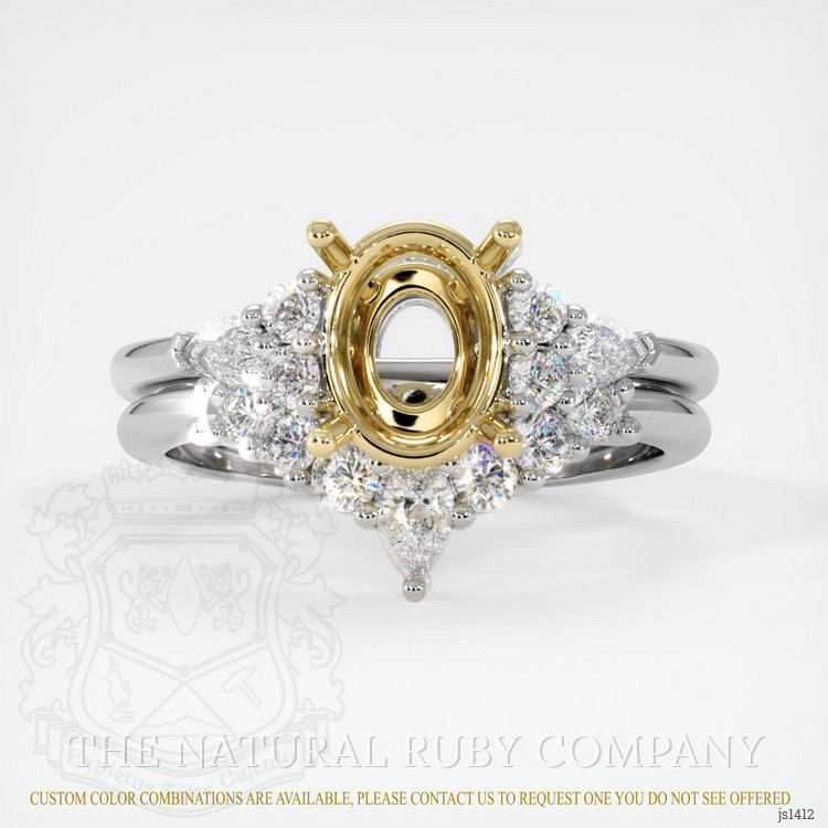 14K Yellow & White Accent Stones Ring Setting