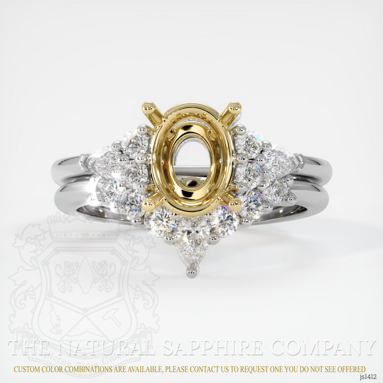 14K Yellow & White Accent Stones Ring Setting