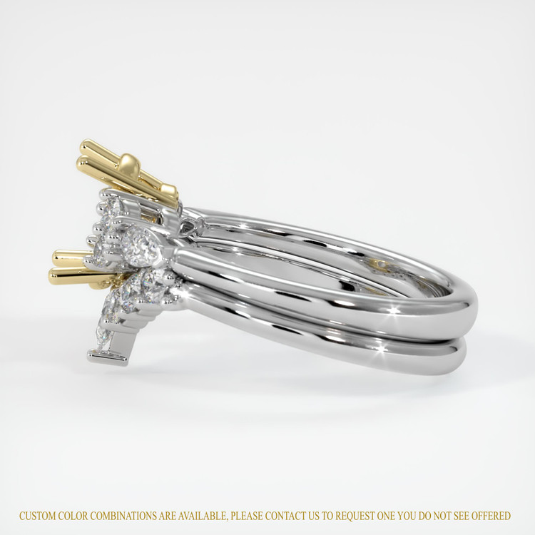 14K Yellow & White Accent Stones Ring Setting