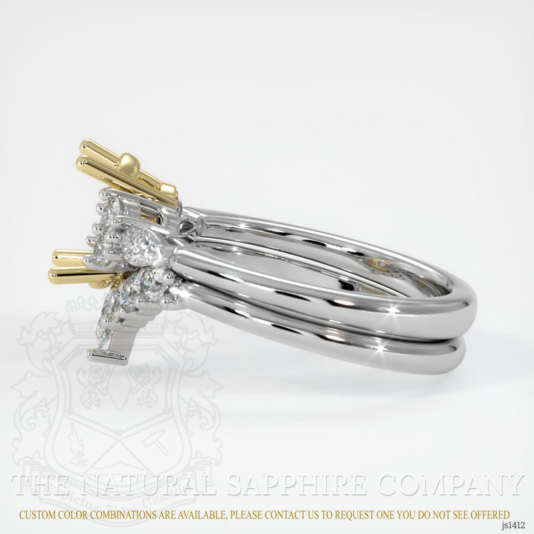 14K Yellow & White Accent Stones Ring Setting