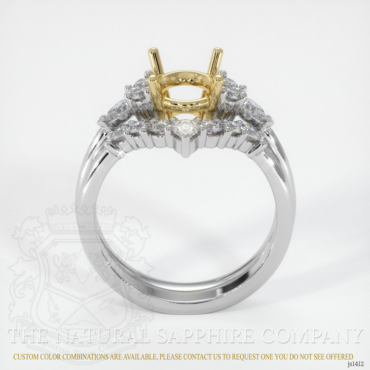 14K Yellow & White Accent Stones Ring Setting