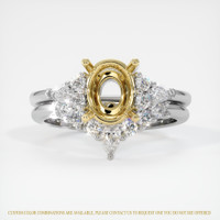 18K Yellow & White Accent Stones Ring Setting Image