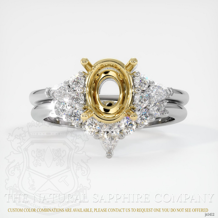 18K Yellow & White Accent Stones Ring Setting