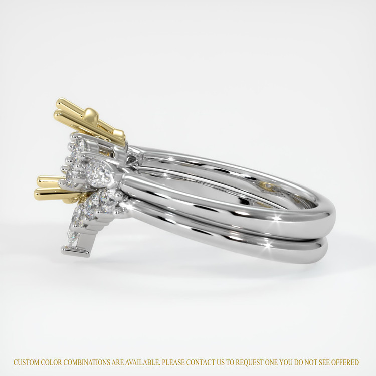 18K Yellow & White Accent Stones Ring Setting