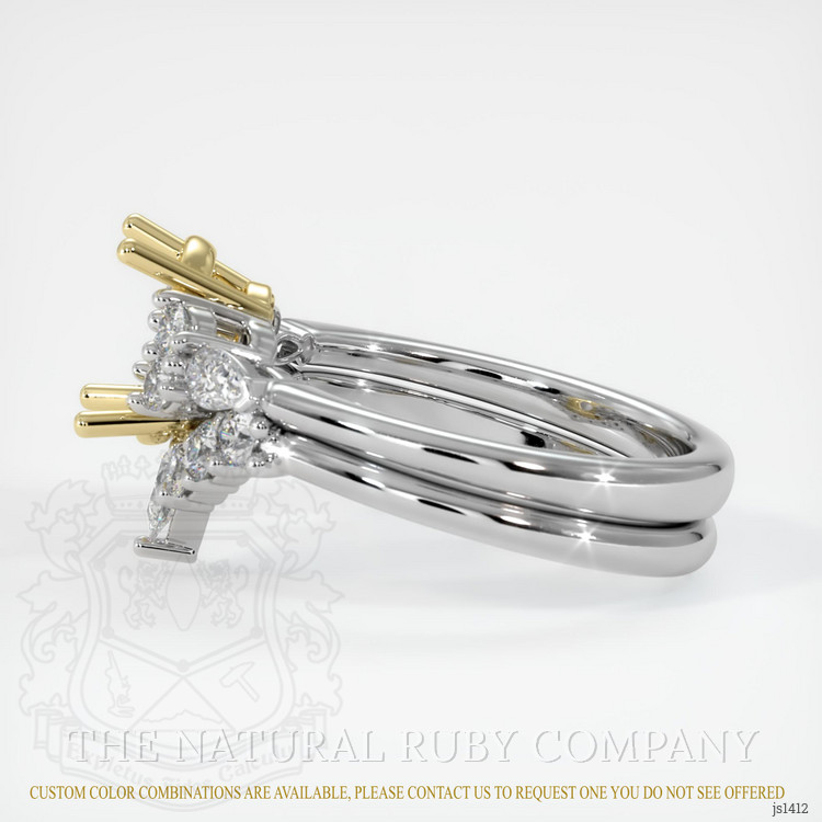 18K Yellow & White Accent Stones Ring Setting