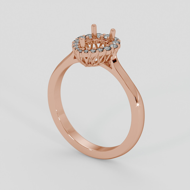 14K Rose Gold Antique Style Ring Setting