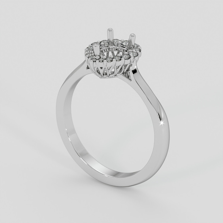 10K White Gold Antique Style Ring Setting