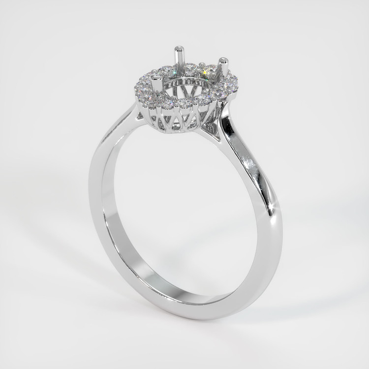 14K White Gold Antique Style Ring Setting