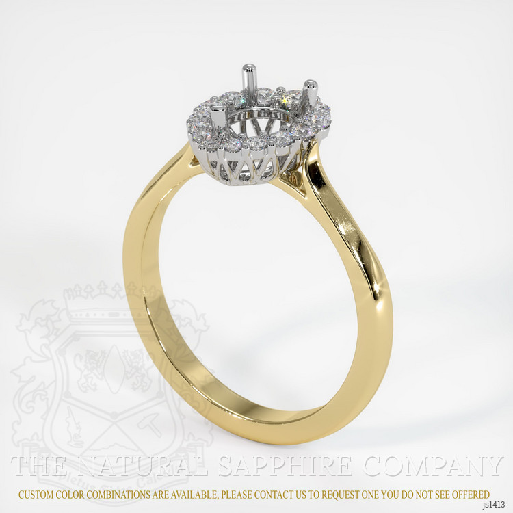14K White & Yellow Antique Style Ring Setting