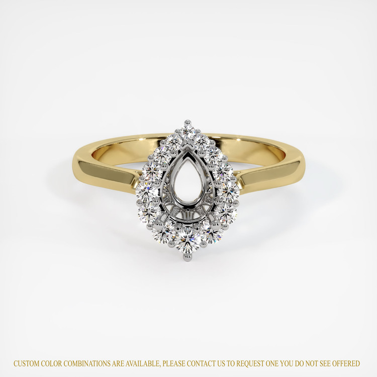 14K White & Yellow Antique Style Ring Setting