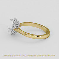 14K White & Yellow Antique Style Ring Setting Image