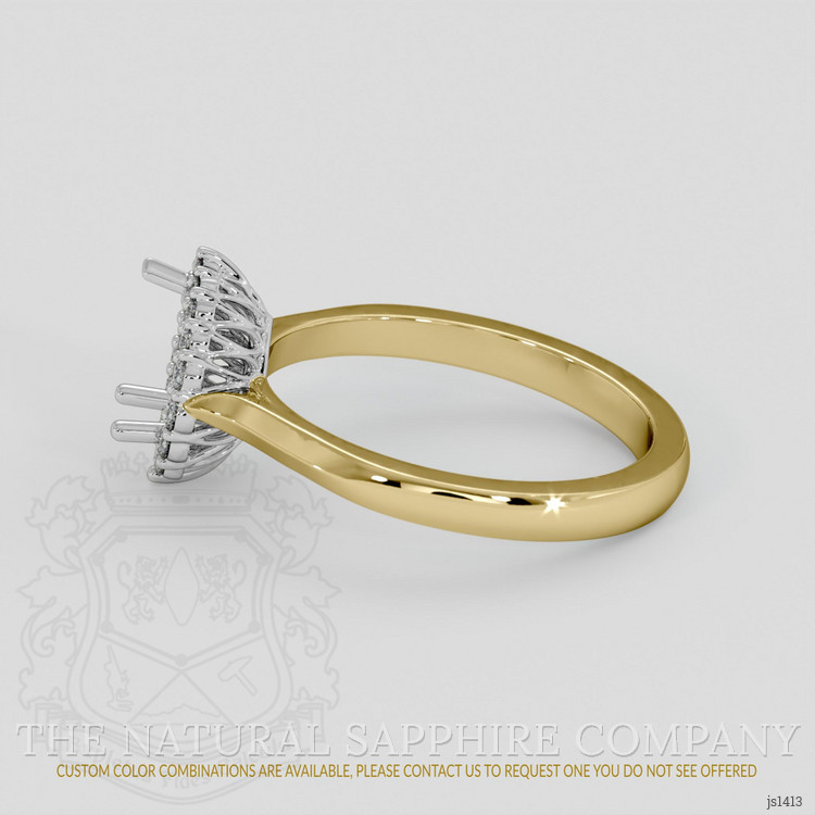 14K White & Yellow Antique Style Ring Setting