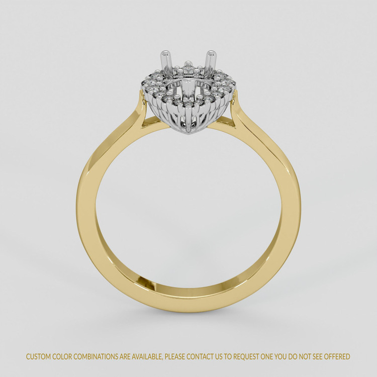 14K White & Yellow Antique Style Ring Setting