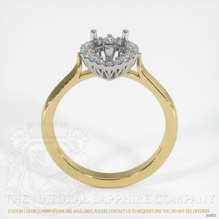 14K White & Yellow Antique Style Ring Setting