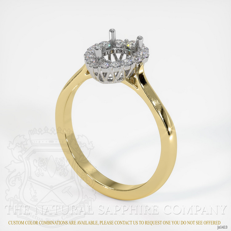 18K White & Yellow Antique Style Ring Setting