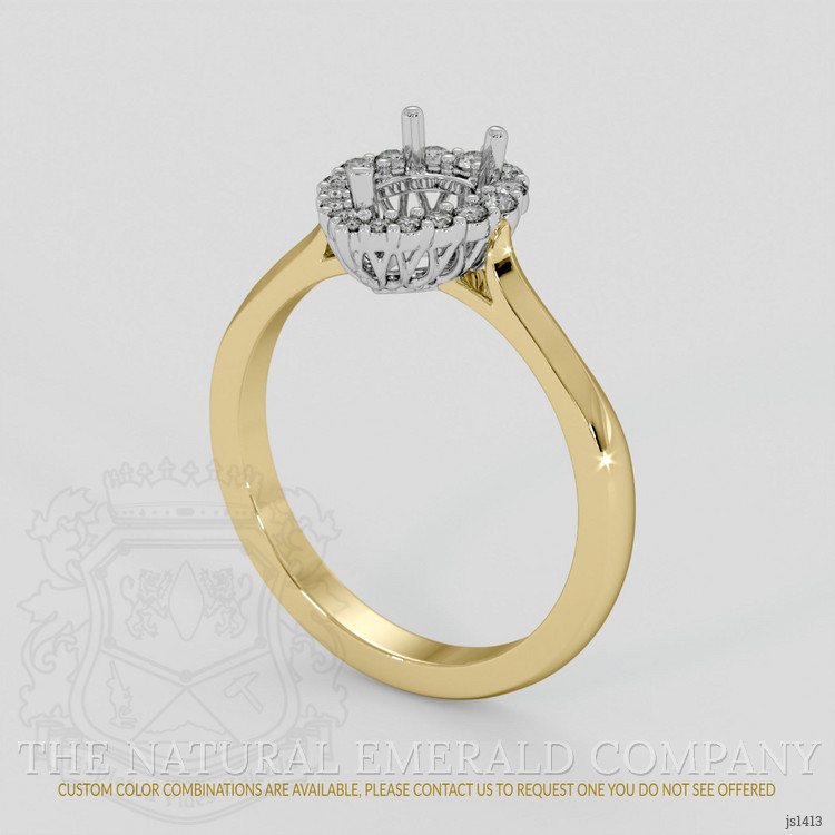 18K White & Yellow Antique Style Ring Setting