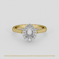 18K White & Yellow Antique Style Ring Setting Image