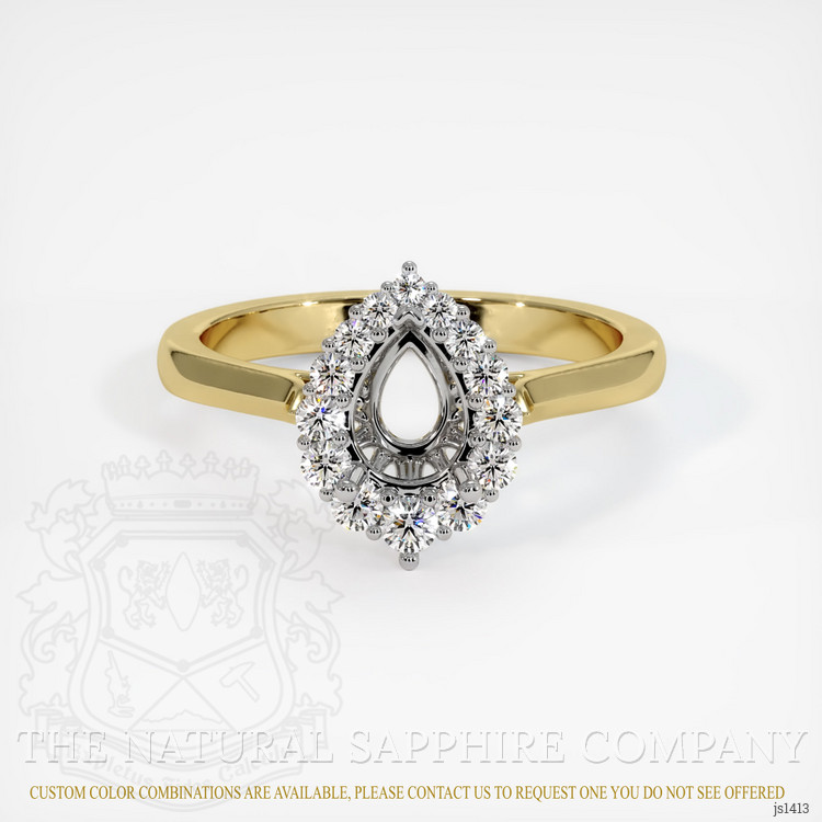 18K White & Yellow Antique Style Ring Setting