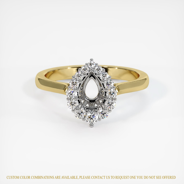 18K White & Yellow Antique Style Ring Setting