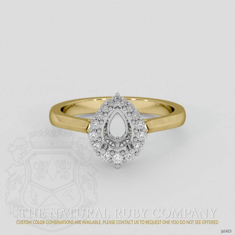 18K White & Yellow Antique Style Ring Setting
