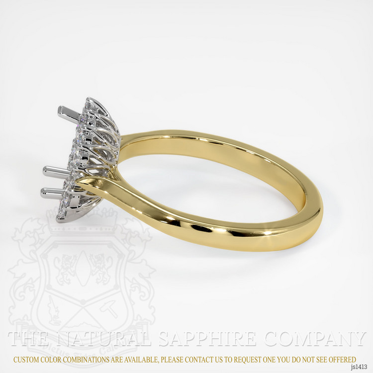 18K White & Yellow Antique Style Ring Setting