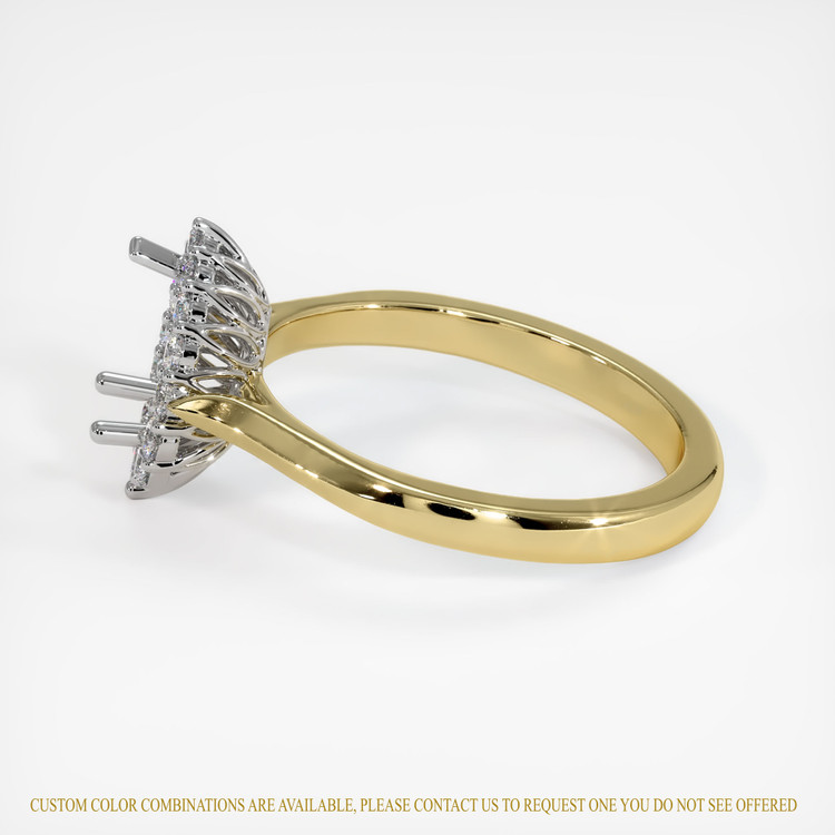 18K White & Yellow Antique Style Ring Setting