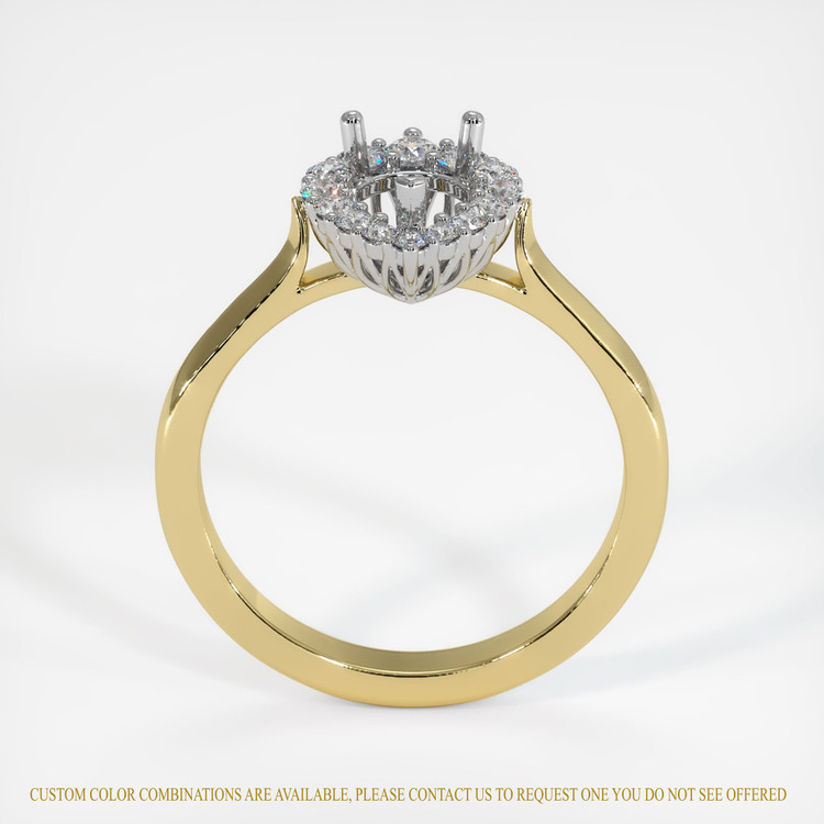 18K White & Yellow Antique Style Ring Setting