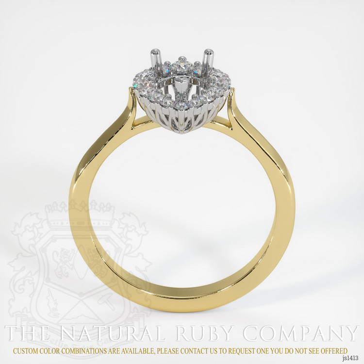 18K White & Yellow Antique Style Ring Setting