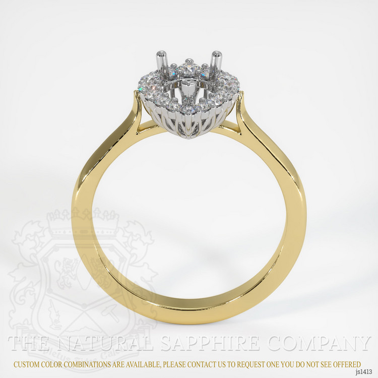 18K White & Yellow Antique Style Ring Setting