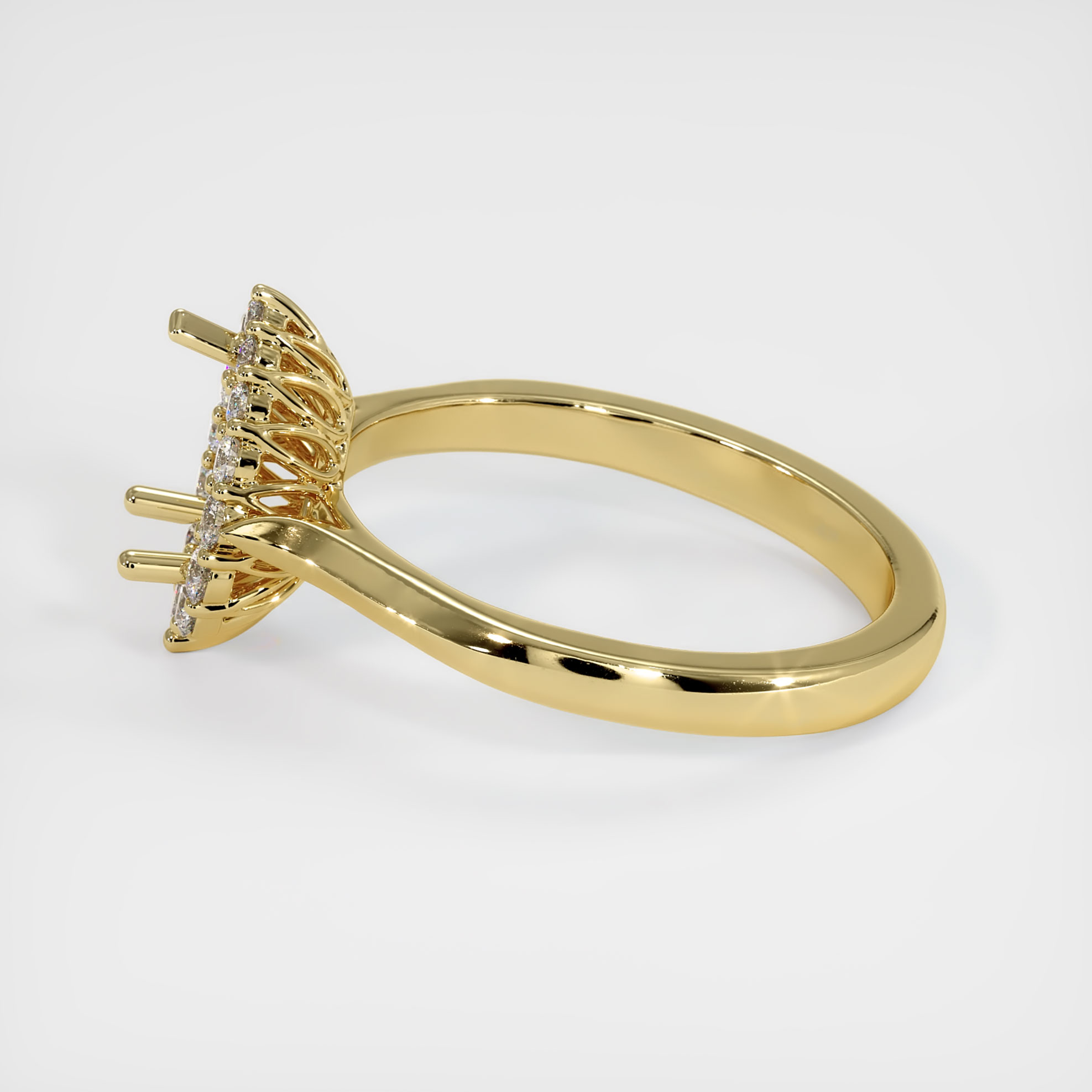 Yellow gold halo hot sale ring setting