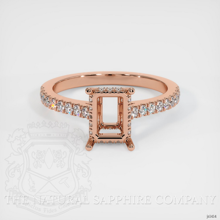 14K Rose Gold Pave Ring Setting