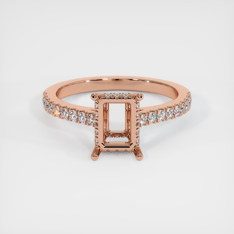 14K Rose Gold Pave Ring Setting