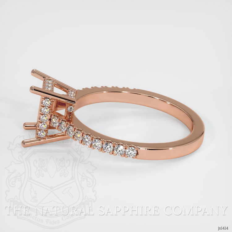 14K Rose Gold Pave Ring Setting
