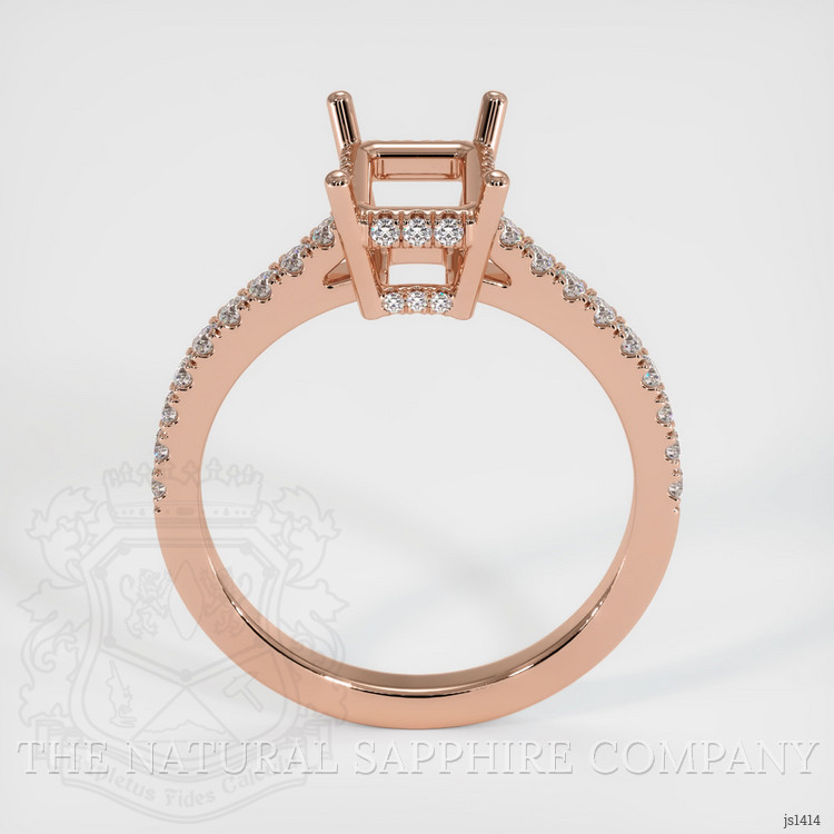 14K Rose Gold Pave Ring Setting