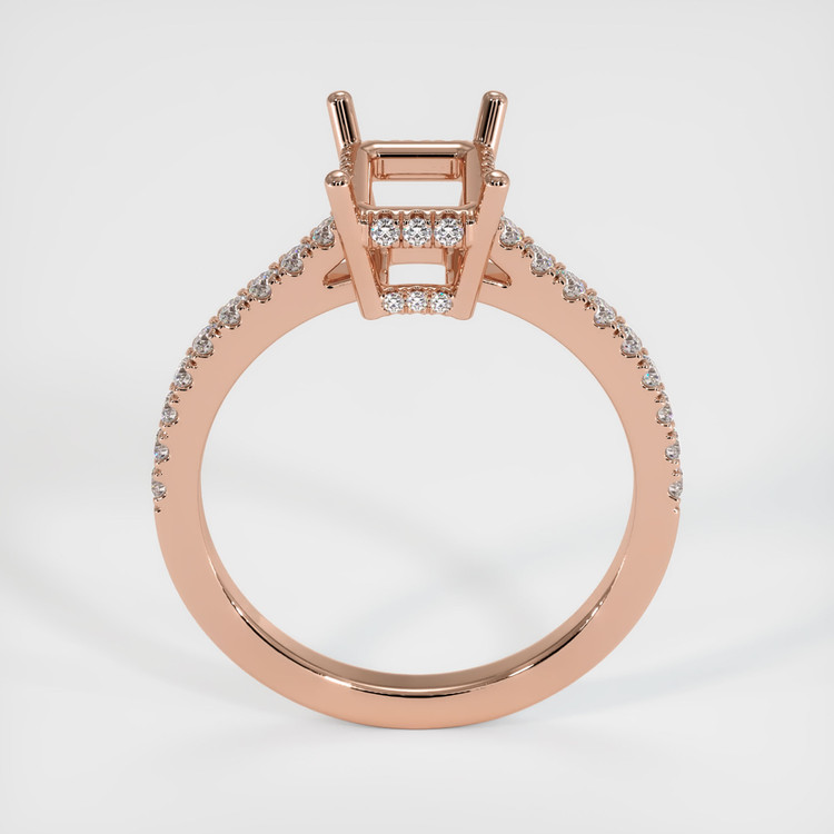 14K Rose Gold Pave Ring Setting
