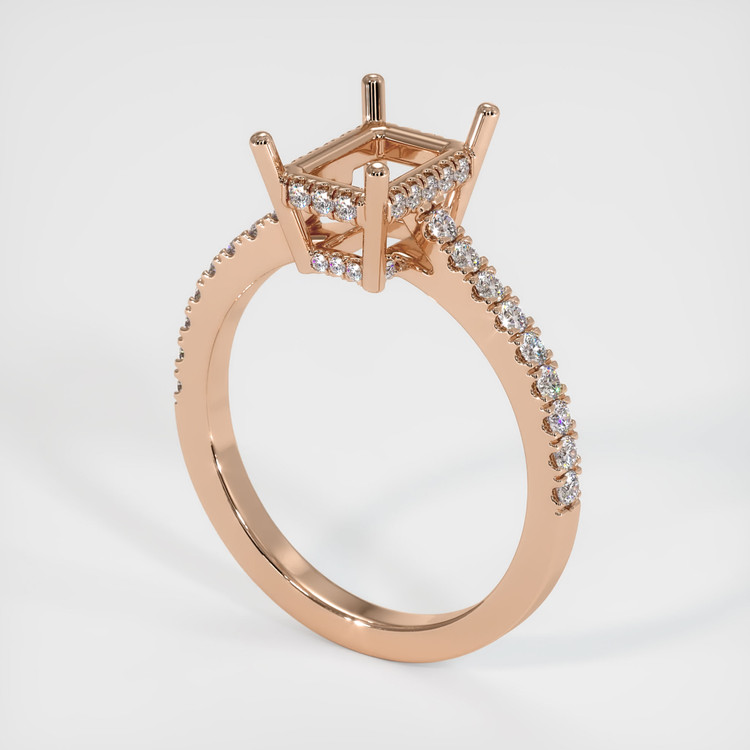 18K Rose Gold Pave Ring Setting