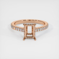 18K Rose Gold Pave Ring Setting Image