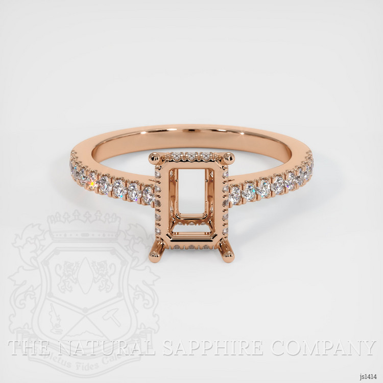 18K Rose Gold Pave Ring Setting