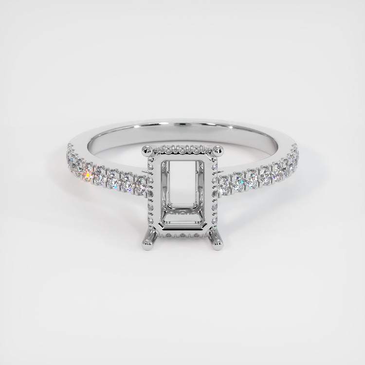 10K White Gold Pave Ring Setting