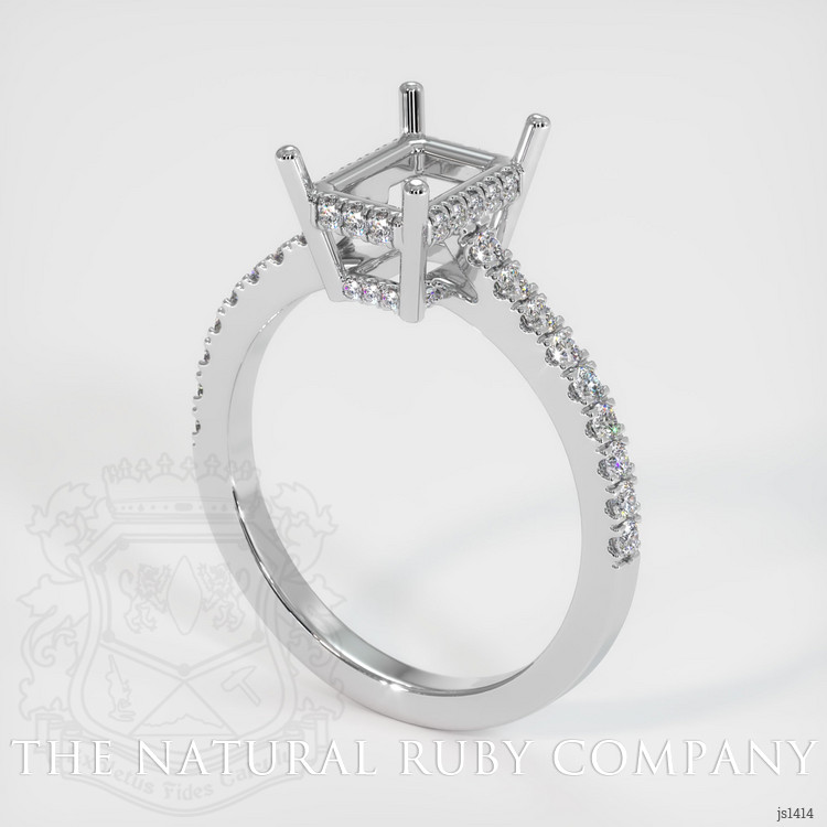 14K White Gold Pave Ring Setting