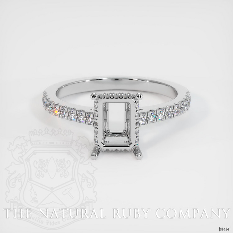 14K White Gold Pave Ring Setting