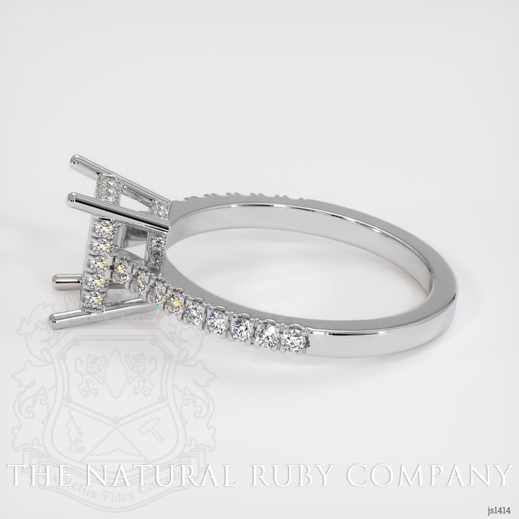 14K White Gold Pave Ring Setting