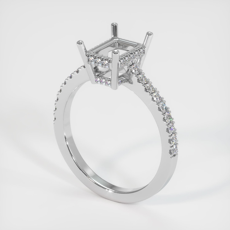 18K White Gold Pave Ring Setting