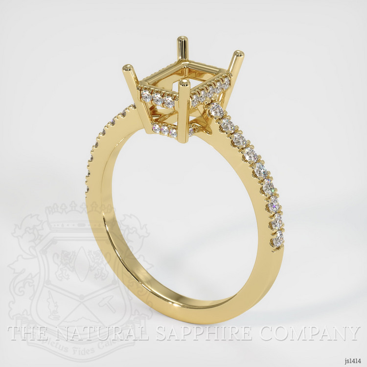 14K Yellow Gold Pave Ring Setting